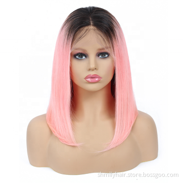 Indian Human Hair HD 5x5 Lace Closure Wig Red Pink 613 Blonde Colorful Deep Wave Wig Upart Human Hair Wig For Black Women